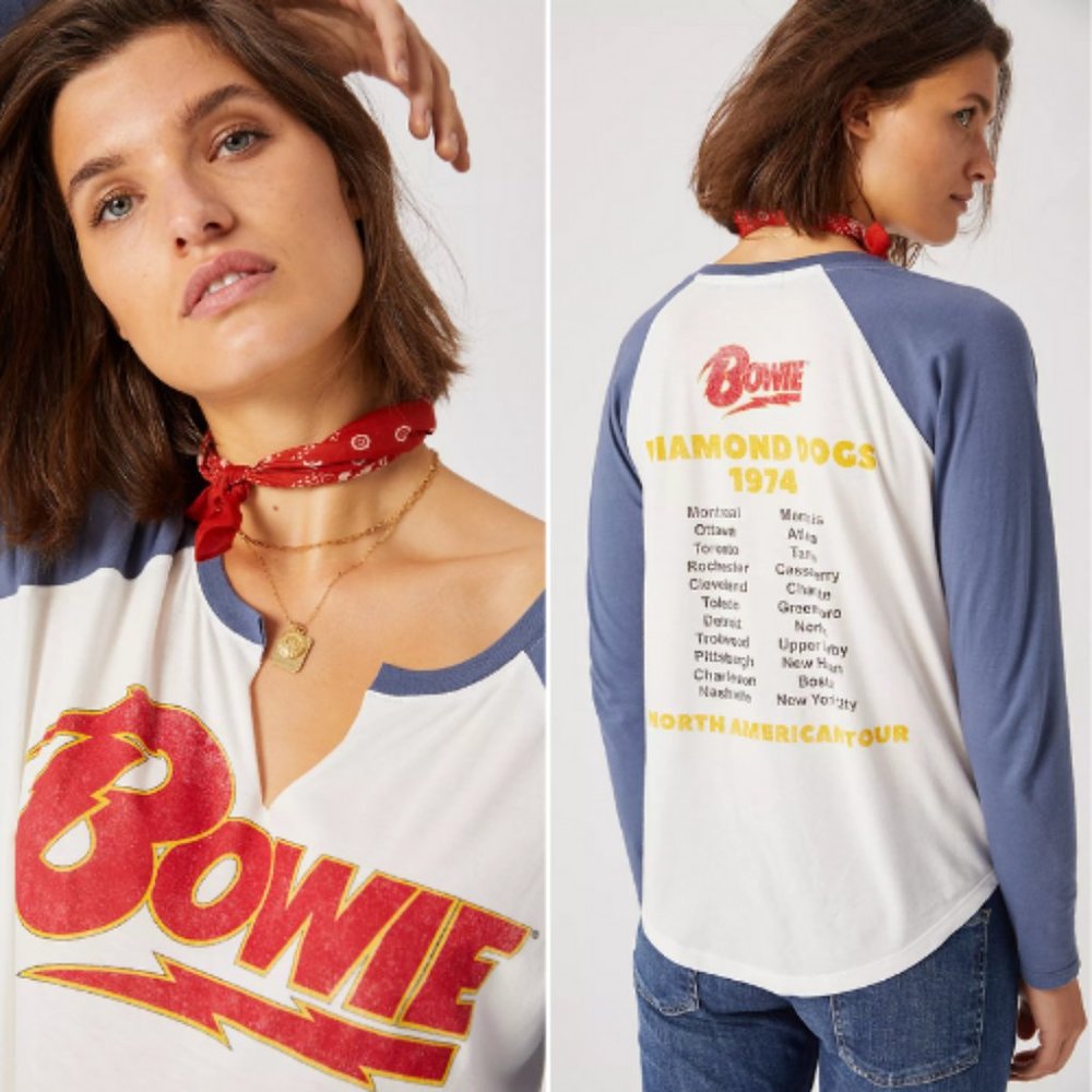 NWT Anthropologie Bowie Graphic Baseball Tee | M